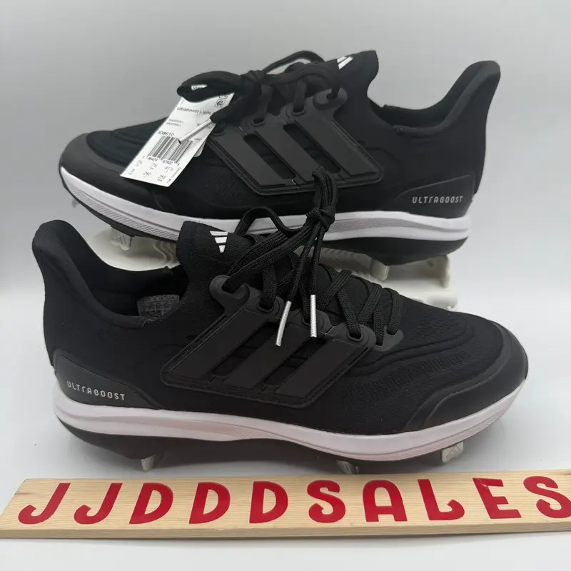 Adidas UltraBoost Light Baseball Cleats Black White ID8610 Mens Sz 8 NWT RARE