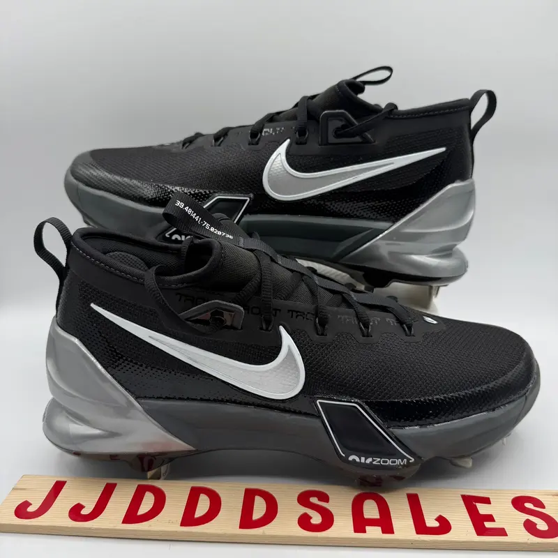 Nike Force Zoom Trout 9 Elite Baseball Cleats Black Silver FB2906-003 Mens Sz 8
