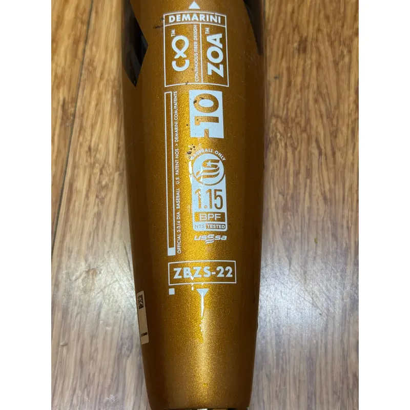 Used 2022 DeMarini Zoa Bat USSSA Certified (-10) Composite 20 oz 30"