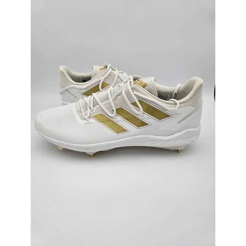 Adidas Adizero Afterburner 8 White Gold Baseball Cleats Mens Size 15