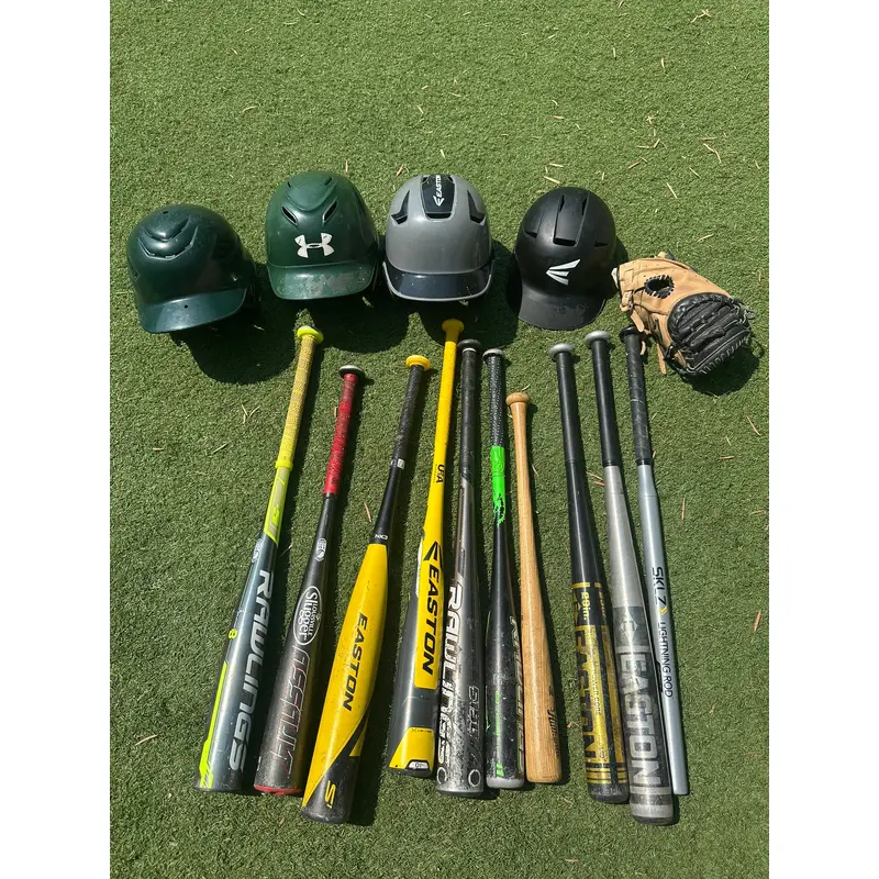 Bats Helmets Catchers Glove