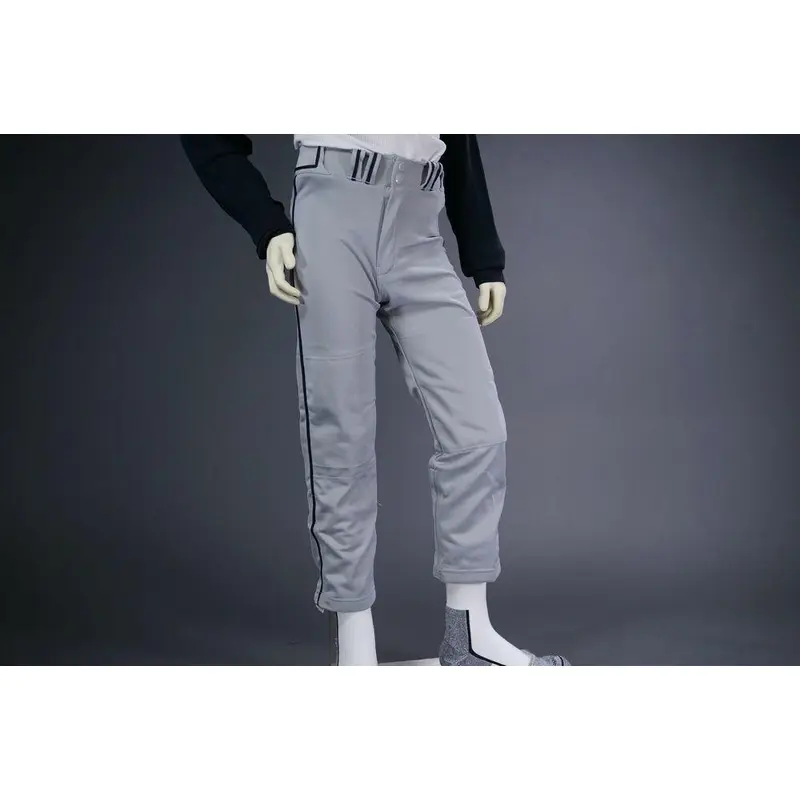 COMBAT PIPED STOCK OPEN BOTTOM BASEBALL/SOFTBALL PANTS, GRAY/NAVY ~ ADULT SMALL