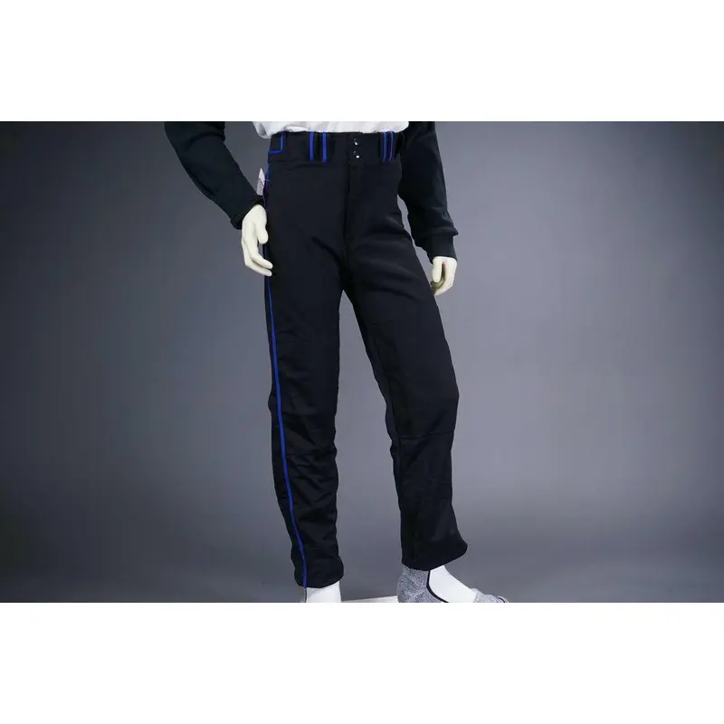 COMBAT PIPED STOCK OPEN BOTTOM BASEBALL/SOFTBALL PANTS, BLACK/BLUE ~ YOUTH XL