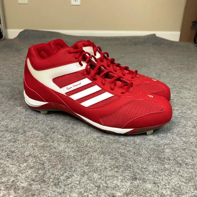 Adidas Mens Baseball Cleat 15 Red White AST Ryan Howard Mid Metal Softball D52