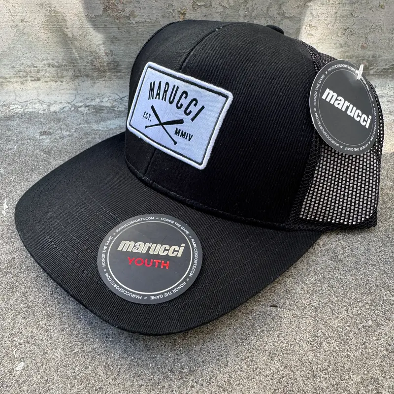 Marucci Black Patch Trucker SnapBack Baseball Hat - youth sized