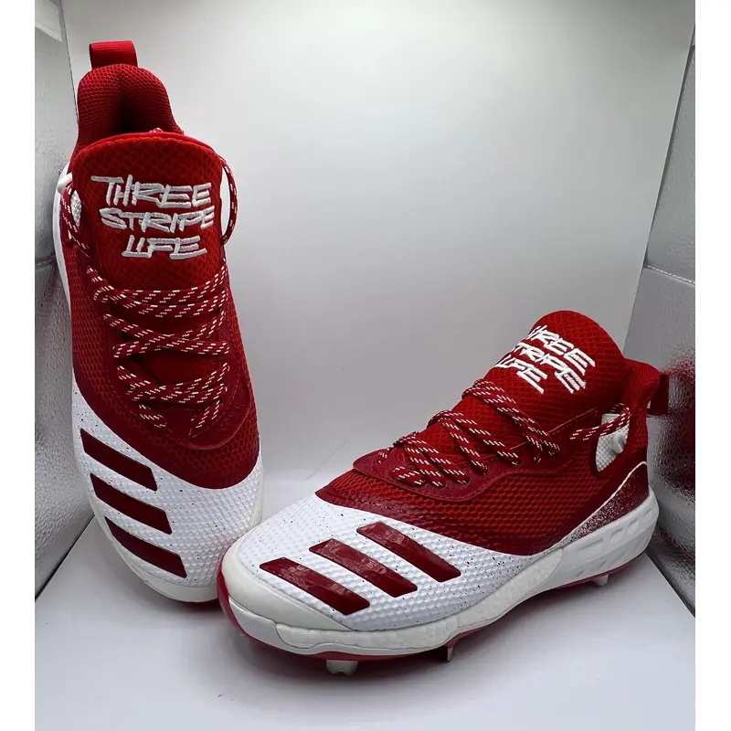 NWT Red/White Adidas Icon V Boost Mens Metal Baseball Cleats