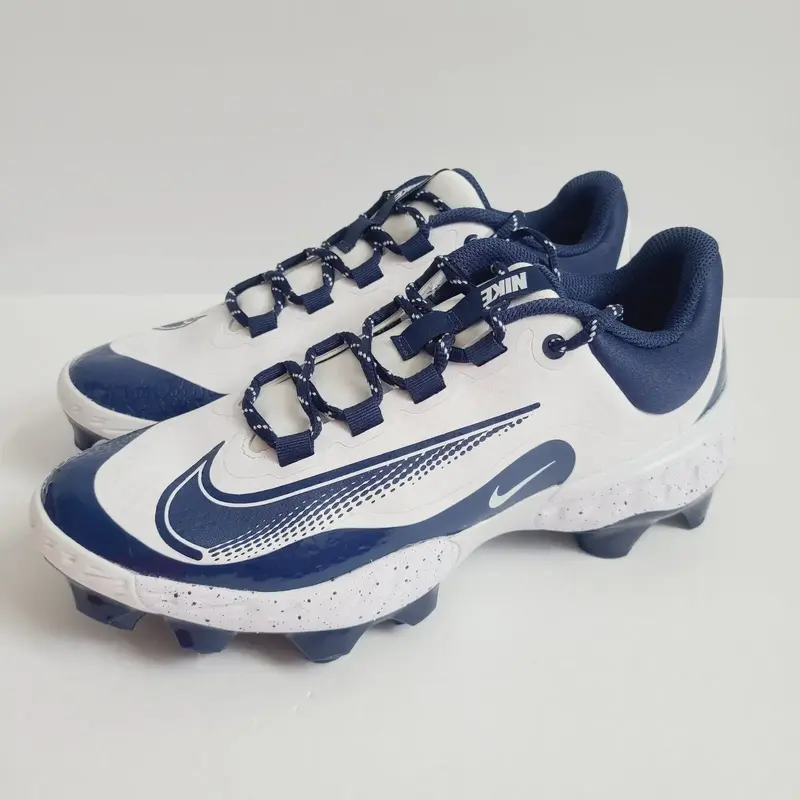 Nike Alpha Huarache Elite 4 Low MCS Baseball Cleats FD6255-107 Size 9 White Navy