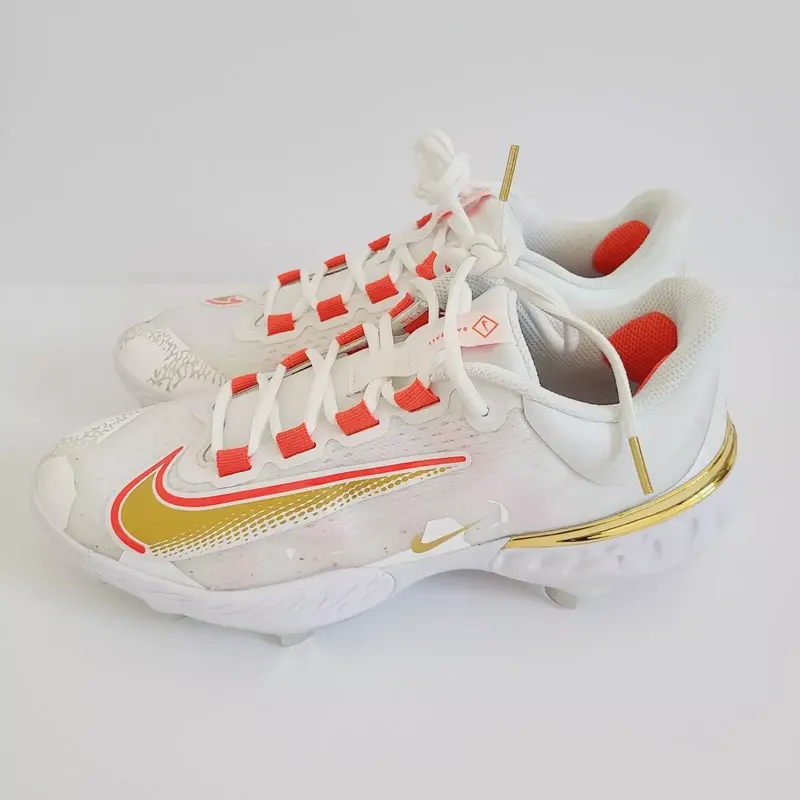Nike Alpha Huarache Elite 4 Low Baseball Cleats FD2745-161 Size 8 White Gold