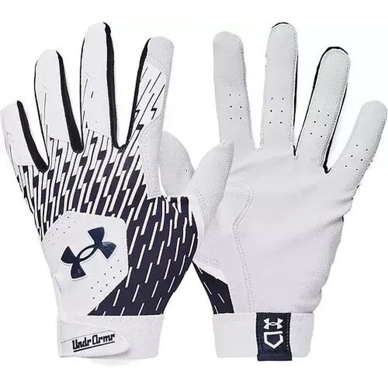 NEW 2025 Under Armour Boys' UA Clean Up Batting Gloves 1378766 M Navy / White
