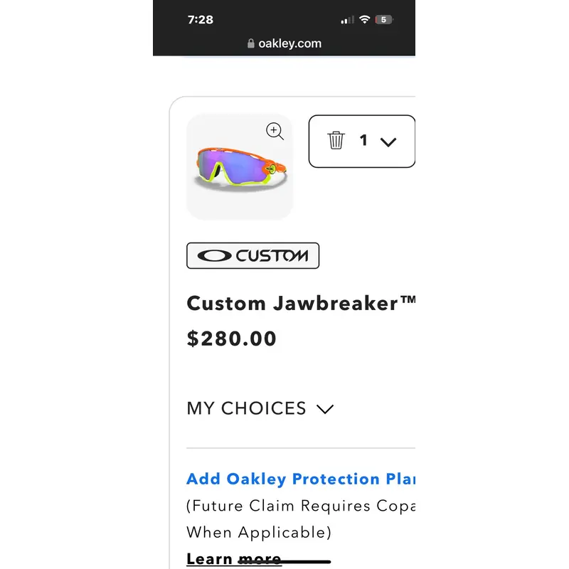 One Size Fits All Oakley Jawbreaker Sunglasses (Used)