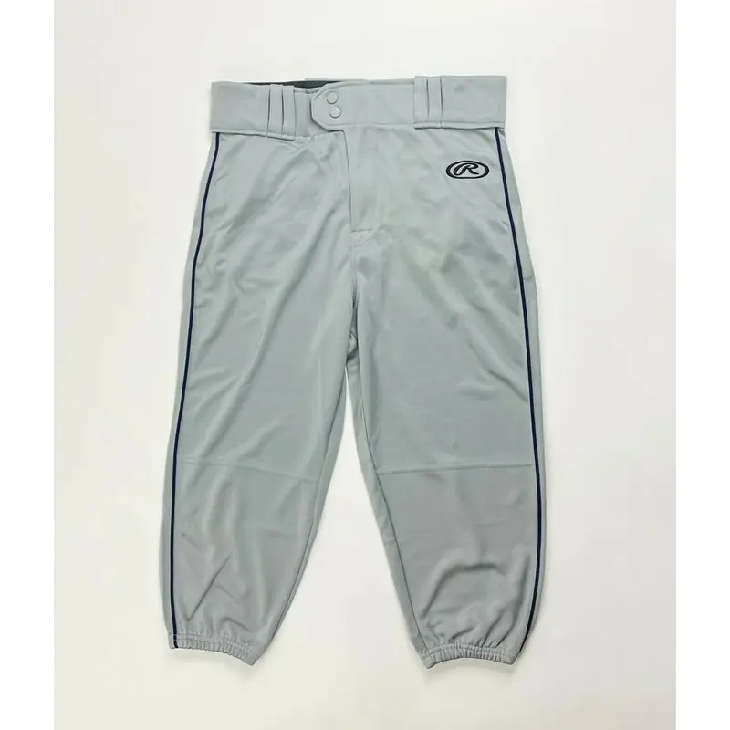 Rawlings Launch Baseball Knicker Pant Men's Medium Gray Navy Blue Piping LNCHKPP
