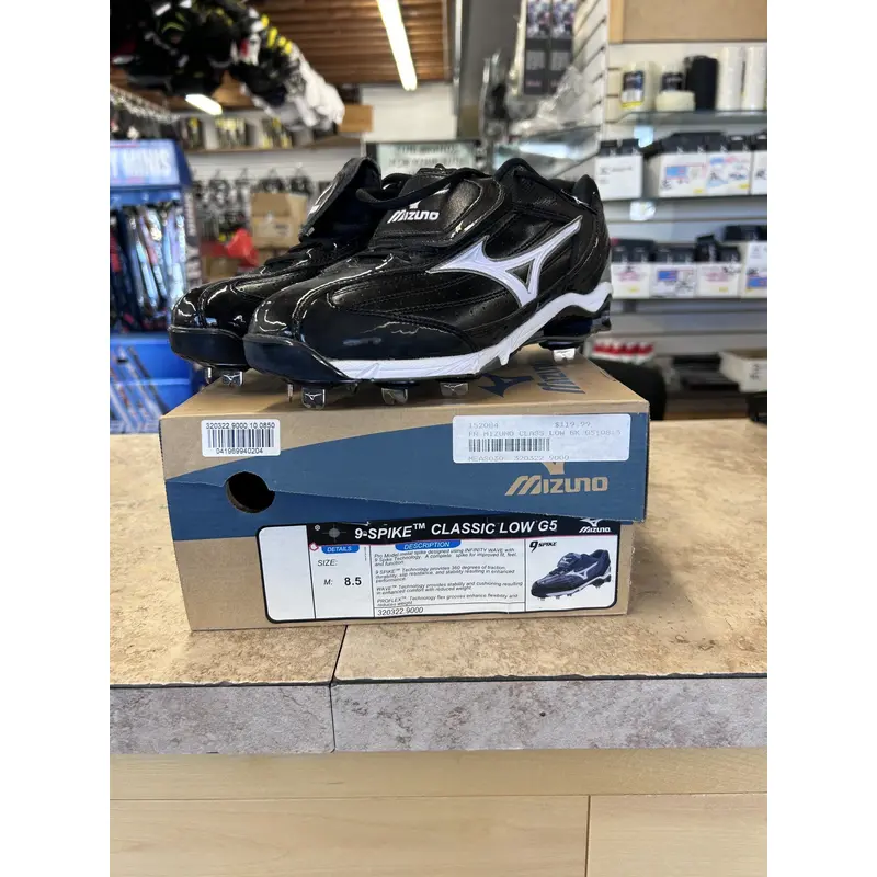 Black New Size 8.0 (Women's 9.0) Adult Men's Mizuno Low Top Metal