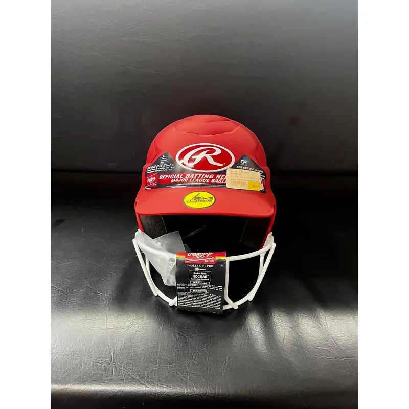 New One Size Fits All Rawlings CoolFlo Batting Helmet - Matte Red & Matte Black