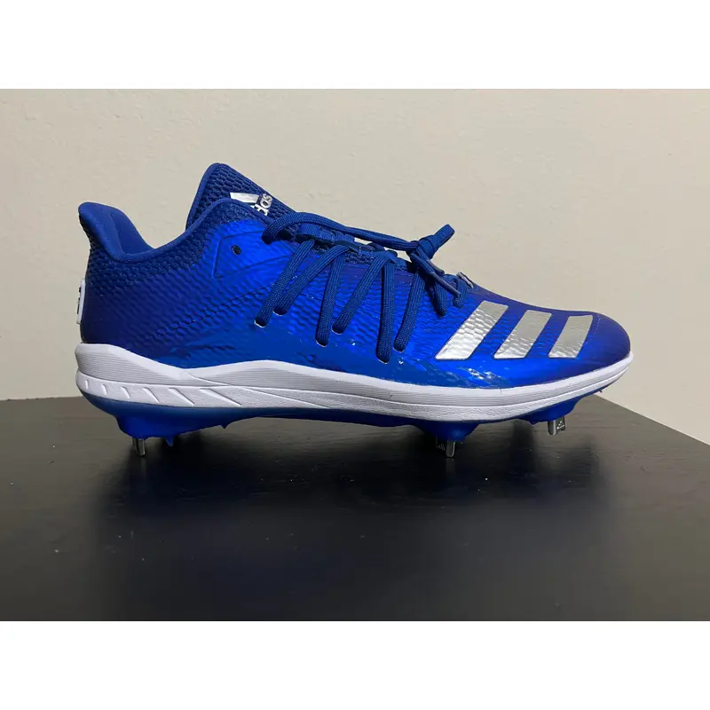 ADIDAS AFTERBURNER 6 SPEED METAL BASEBALL CLEATS MEN'S SIZE 9 Blue/White/Silver