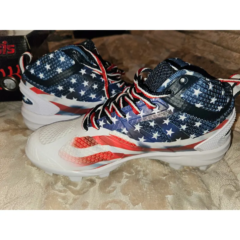 White New 5y Youth Kid's High Top Molded Cleats