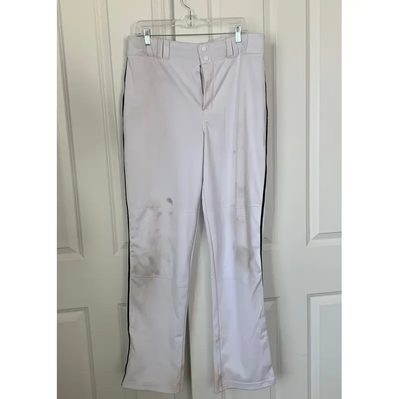 White Used Large Champro Baseball Pants White With Black Side Piping