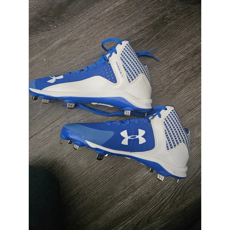Blue Men's Size M 9.0 (W 10.0) Adult Under Armour High Top Metal (New)