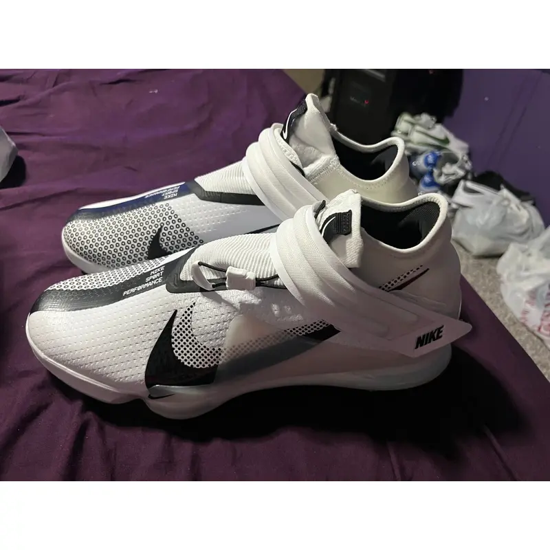 White Men's Metal High Top Force Zoom Trout 7 Baseball Cleats Size 14