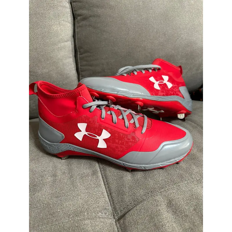 Red Men's Metal Under Armour MLB Authentic Collection Cleats 12.5