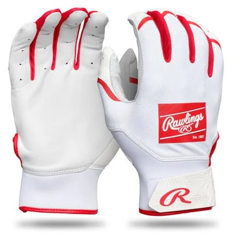 New Rawlings Clout Youth Batting Gloves White/Red XL 11506-RAWCL25YBGWSXL