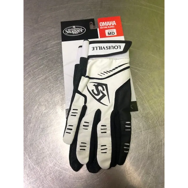 Louisville Slugger Medium (New) Black White Batting Gloves