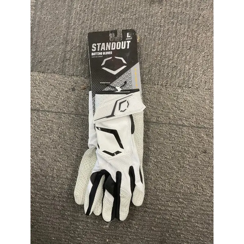 Used Evoshield STANDOUT BB/SB Batting Gloves White LG 11614-S000220031
