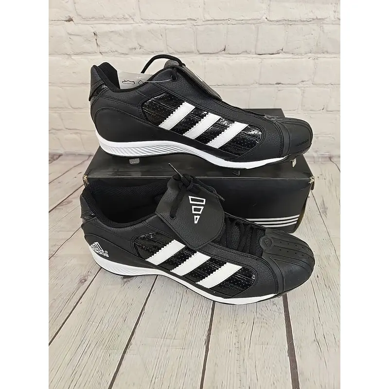 Adidas 53750 Diamond King Mens Baseball Cleats Black White Metallic Silver US 12