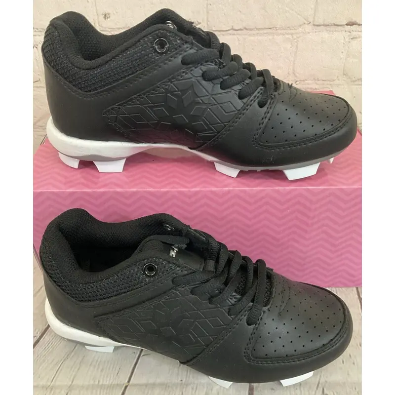 RIP-IT RIPDICY-BB-020 Girls Diamond Softball Cleats Black White Grey US 2Y