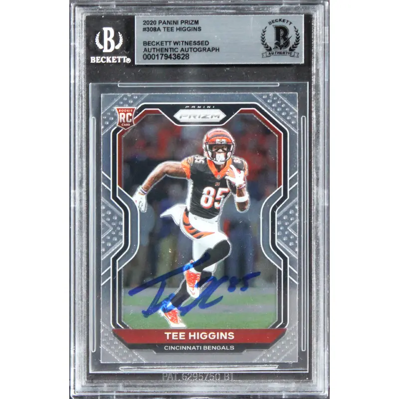Bengals Tee Higgins Authentic Signed 2020 Panini Prizm #308A Card BAS Slabbed