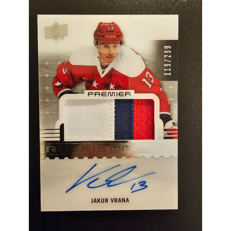 2016-17 Upper Deck Premier - Rookie Auto Patch - Jakub Vrana #71 /299 RC