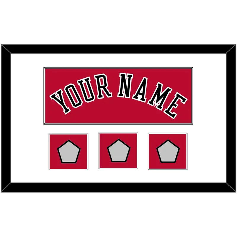 Chicago Name & 3 Champions Trophy Patches - Road Red (1986-2017) - Single Mat 1