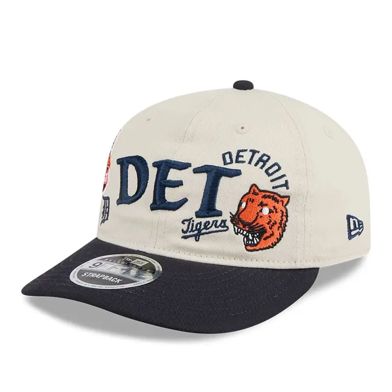 Detroit Tigers MLB Scatter Cream Retro Crown 9FIFTY Adjustable Cap