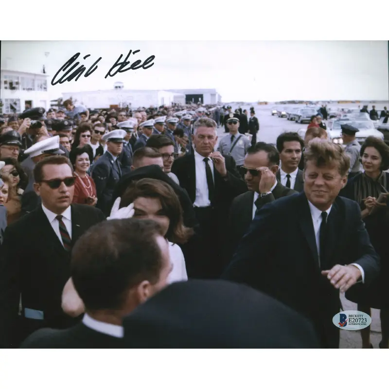 Clint Hill JFK Assassination Secret Service Agent Signed 8x10 Photo BAS #E20723