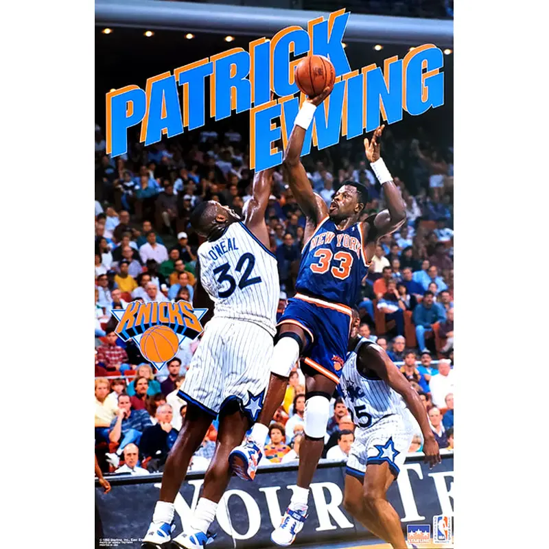 Patrick Ewing "Fadeaway" New York Knicks NBA Action Poster - Starline Inc. 1993
