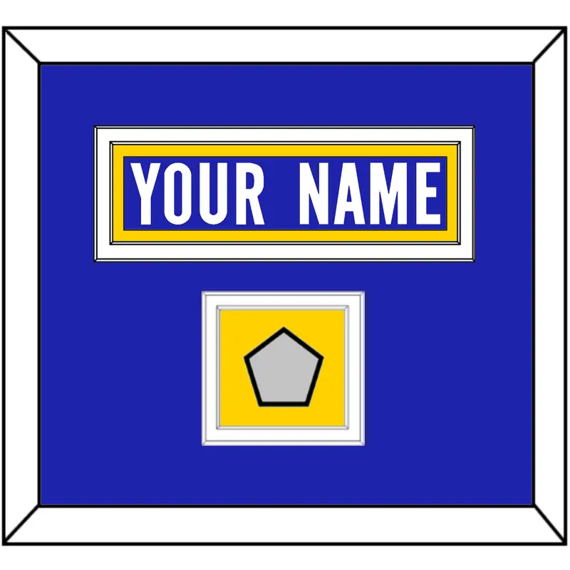 Los Angeles Nameplate & 2X Super Bowl Champions Patch - Home Blue - Double Mat 2
