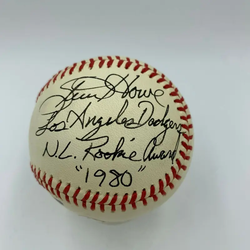 The Finest Steve Howe LA Dodgers 1980 Rookie Of The Year Signed NL Baseball JSA