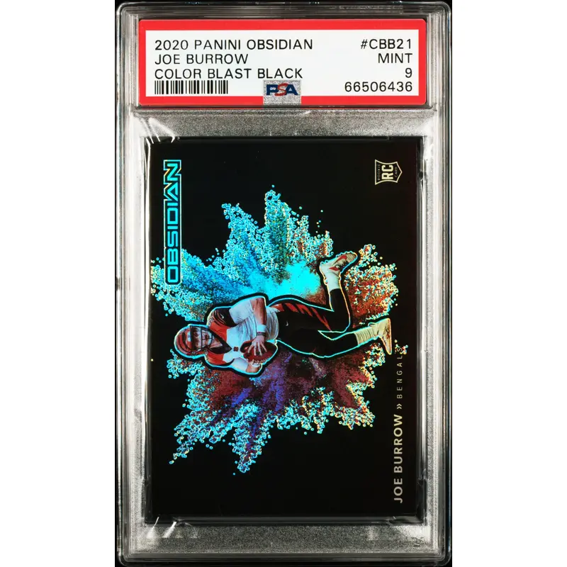 Joe Burrow 2020 Panini Obsidian Color Blast Black PSA 9 Mint