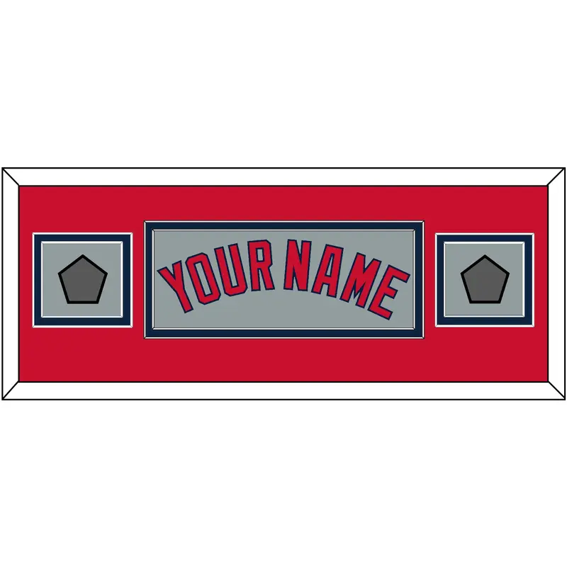 Boston Name & Two World Series Jersey Patches - Road Gray - Double Mat 7