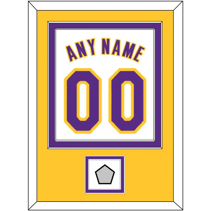 Los Angeles Name & Number With Finals Patch - Alternate White (2002-2018) - Double Mat 4