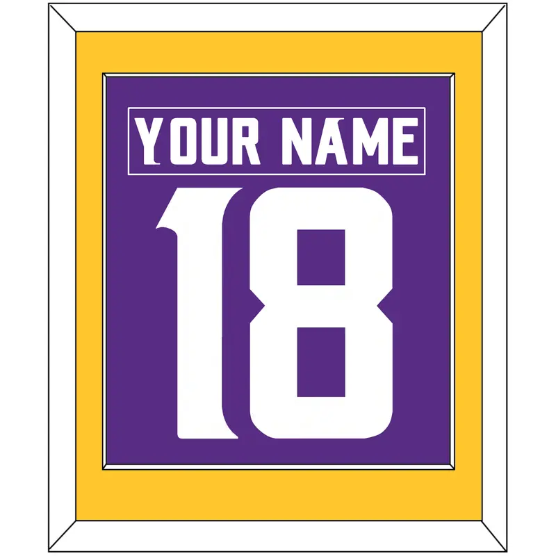 Minnesota Nameplate & Number (Back) Combined - Home Purple - Single Mat 2