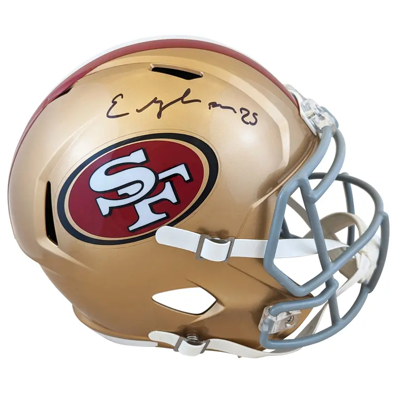 49ers Elijah Mitchell Authentic Signed Full Size Speed Rep Helmet BAS Witnessed