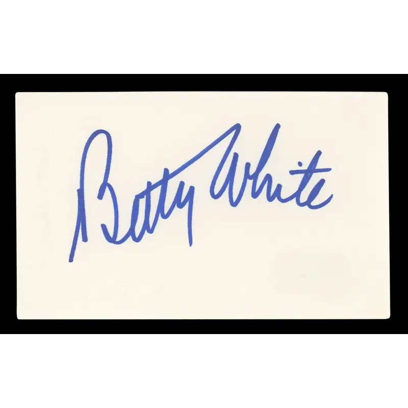 Betty White The Golden Girls Authentic Signed 3x5 Index Card BAS #BL96534