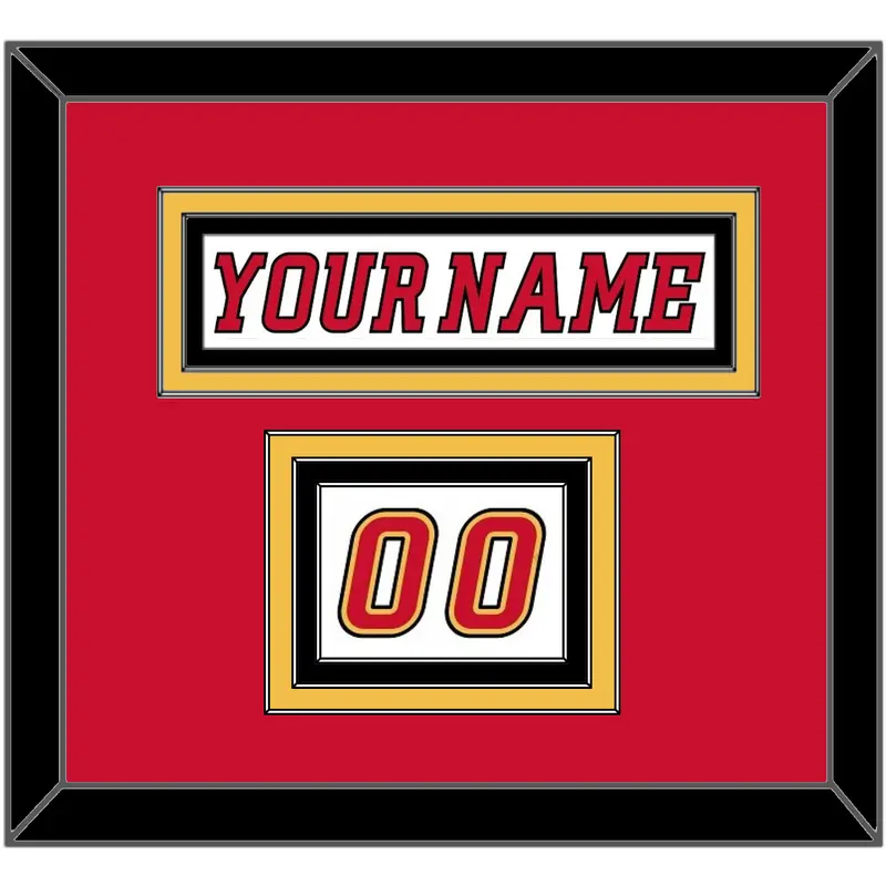 Calgary Nameplate & Number (Shoulder) - Road White (2007-2017) - Triple Mat 2