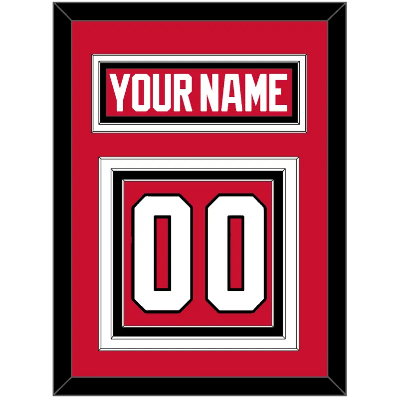 Chicago Nameplate & Number (Back) - Home Red (2007-2017) - Triple Mat 2