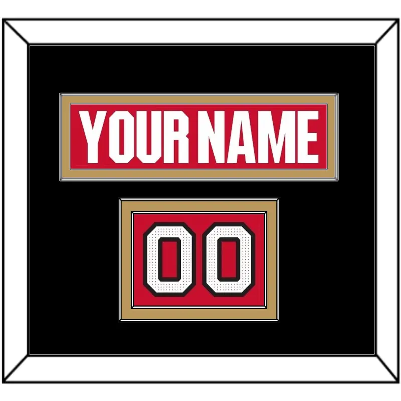 Ottawa Nameplate & Number (Shoulder) - Home Red (2017-2020) - Double Mat 3