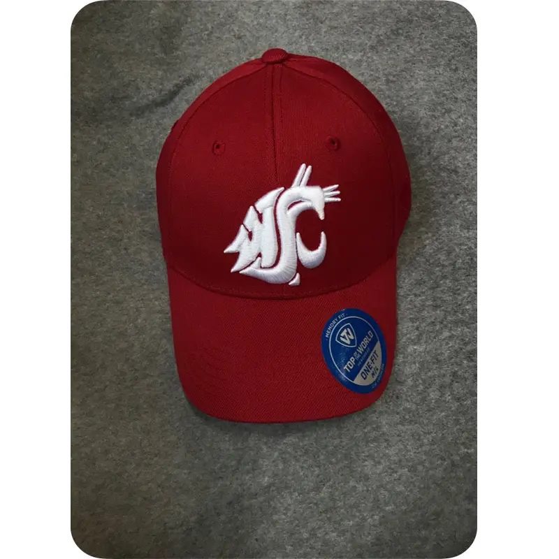 Classic Crimson Cougar Embroidered Fitted Hat