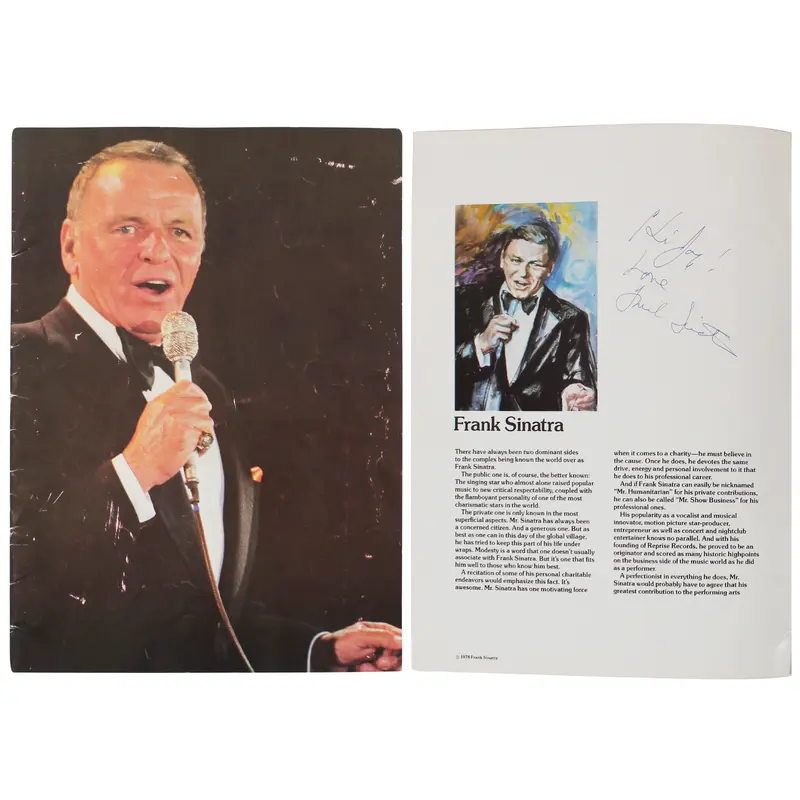 Frank Sinatra Signed 10x14 1978 Man Of The Hour Tour Program BAS #AD40630