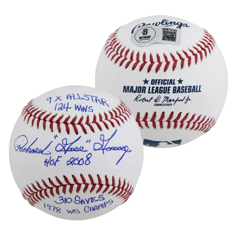 Yankees Goose Gossage "5x Insc Career Stat" Signed Oml Baseball BAS Witnessed