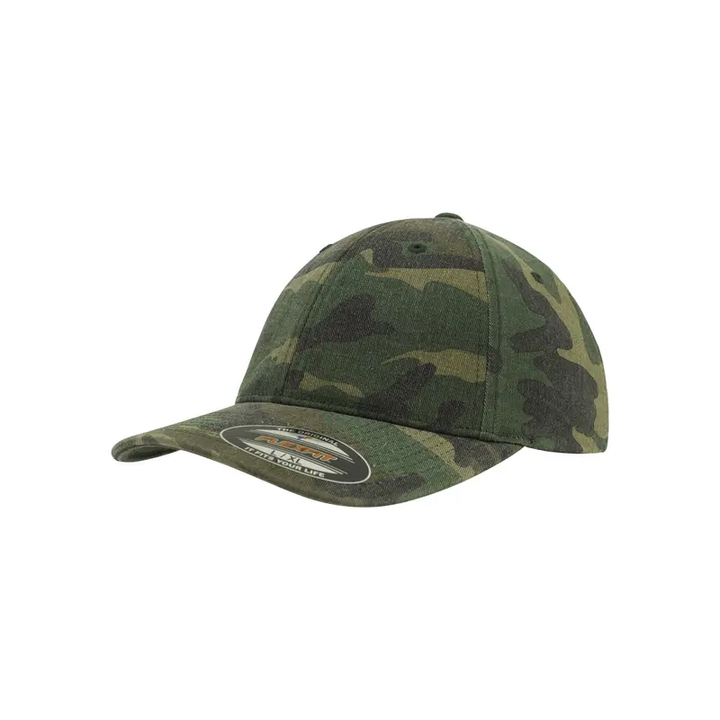Flexfit Cap - Garment Washed Camo - Green Camo