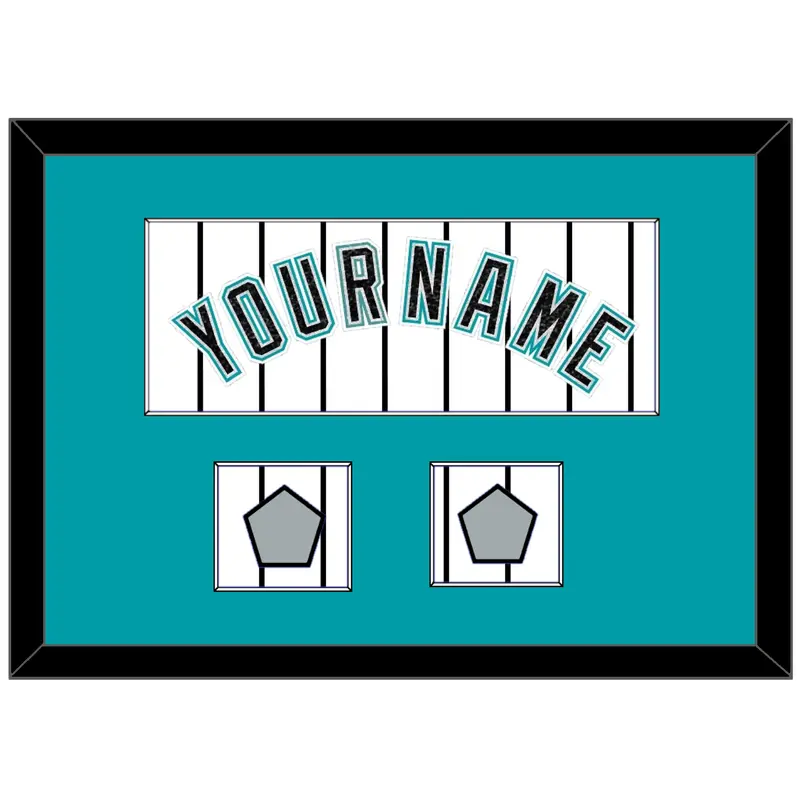 Florida Name & 2 World Series Patches - Home White Pinstripes (2003-2011) - Single Mat 1